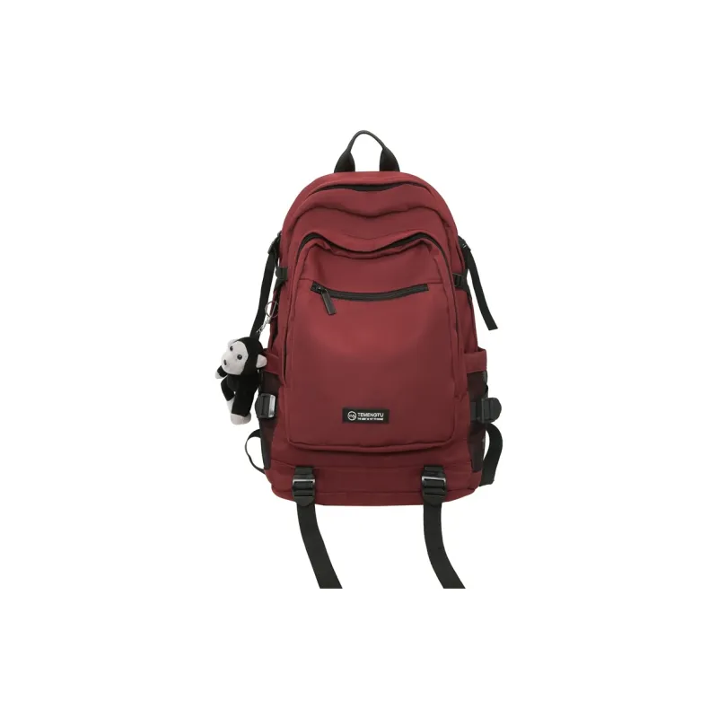 Travel Nylon Backpack Regular Unisex Black/Gray/Red/Light Purple-18