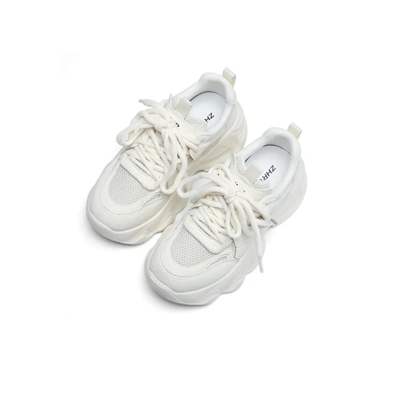 ZHR Cute Round Tip Wear resistant And Lightweight Low Top Chunky Sneakers Women's-2
