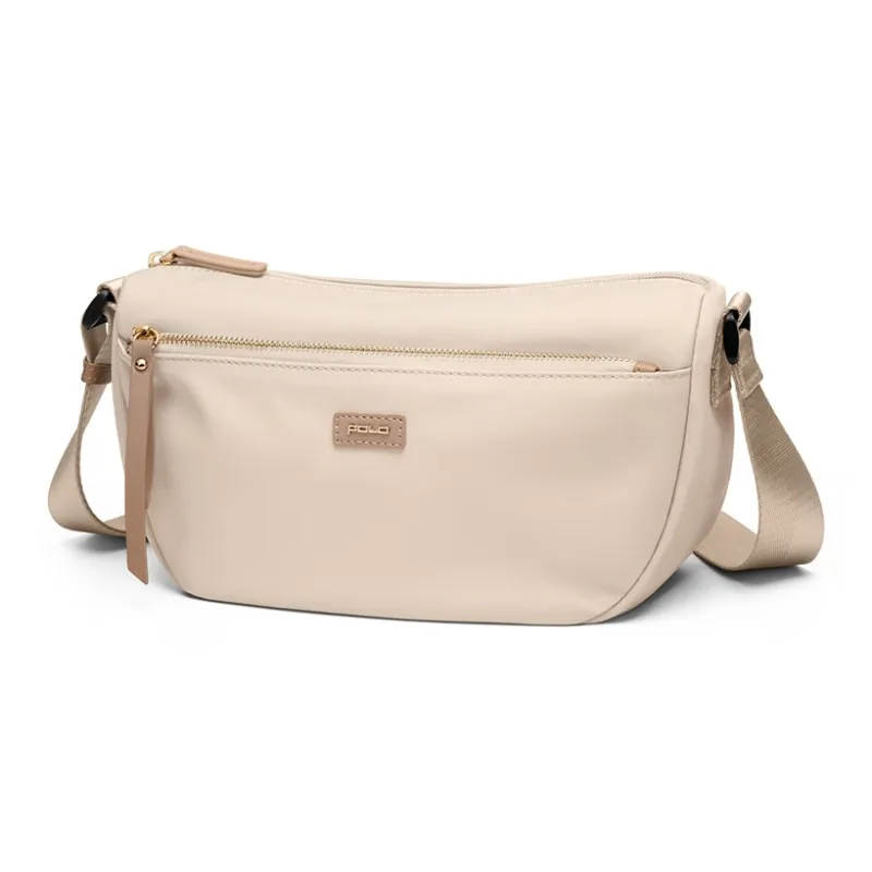 POLO Fabric Crossbody Bags Shoulder Bags Women's Milk Tea Apricot/Classic Black-2