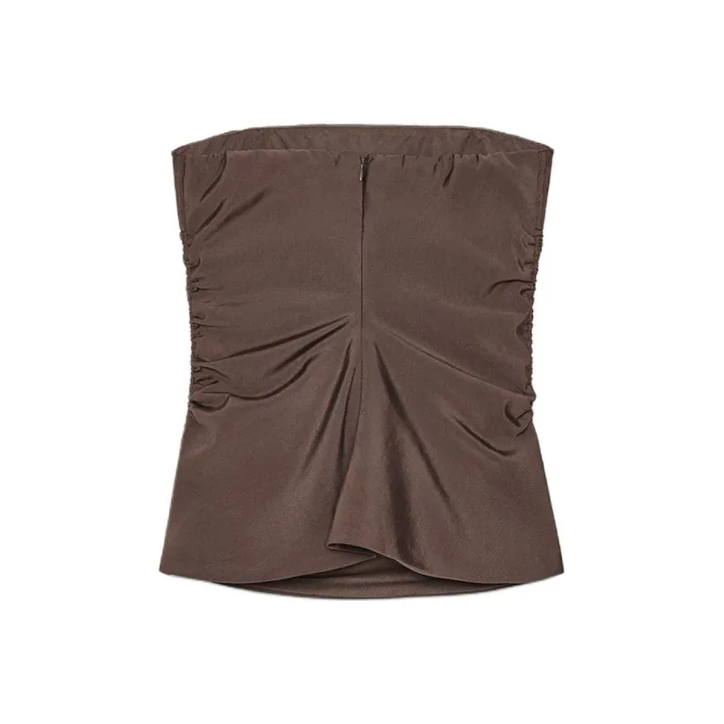 ZARA Strapless Top Women's Chocolate-1