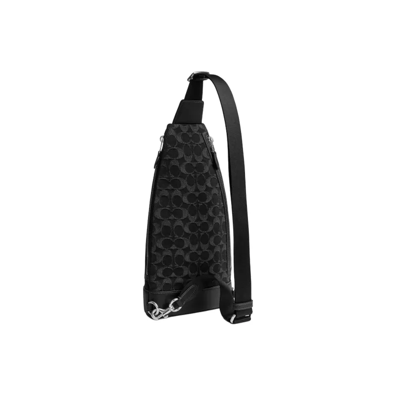 COACH Iconic Denim Sling Bag Trumpets Men's Black-1