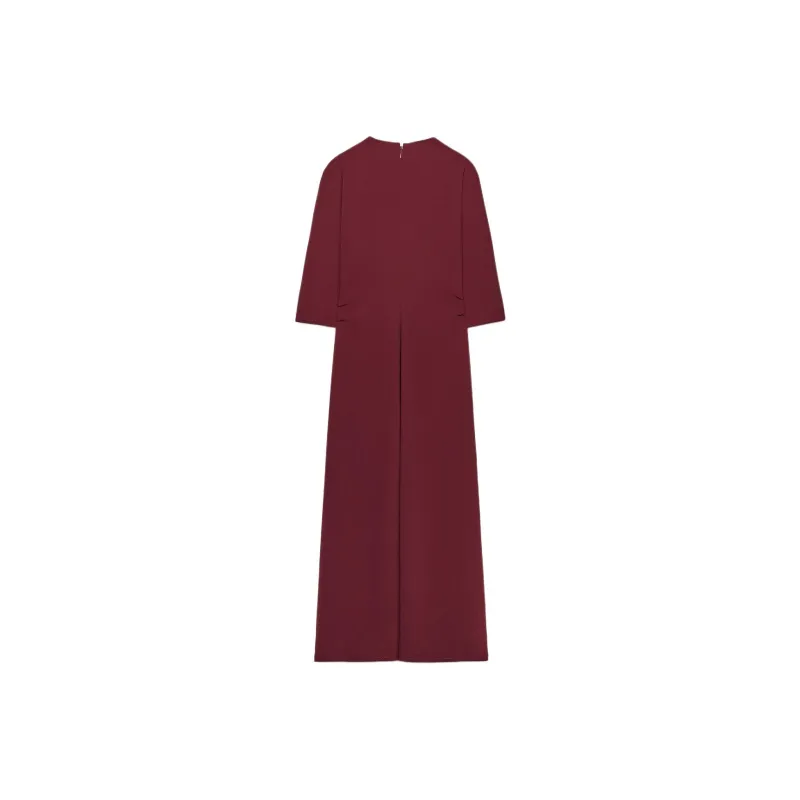 ZARA ZW Series Short Sleeved Dress Women's Dark Red-1