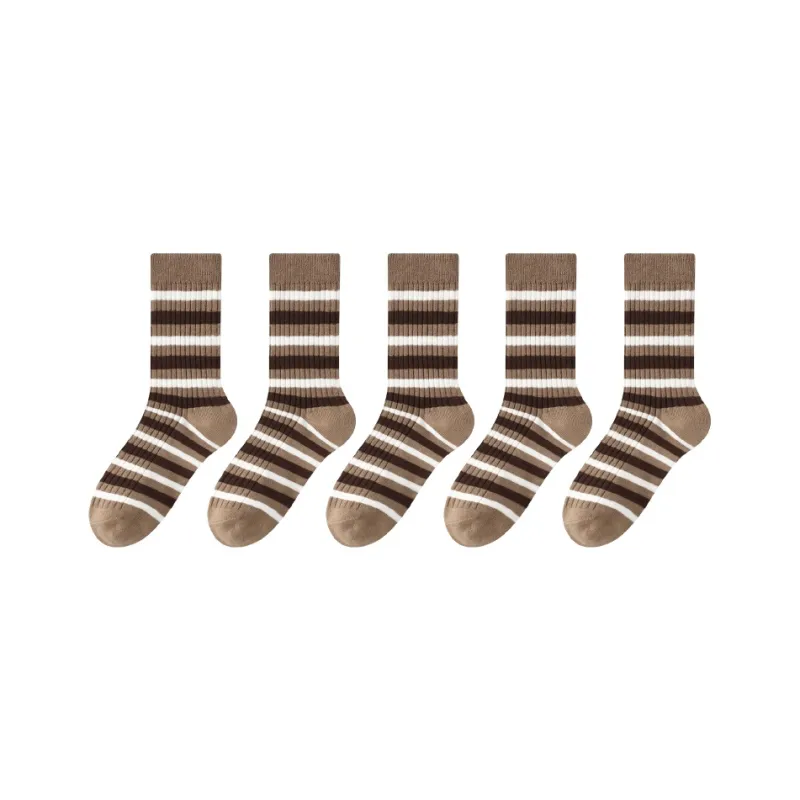 PLANDOO Mid Calf Socks Unisex 5 Pack-24