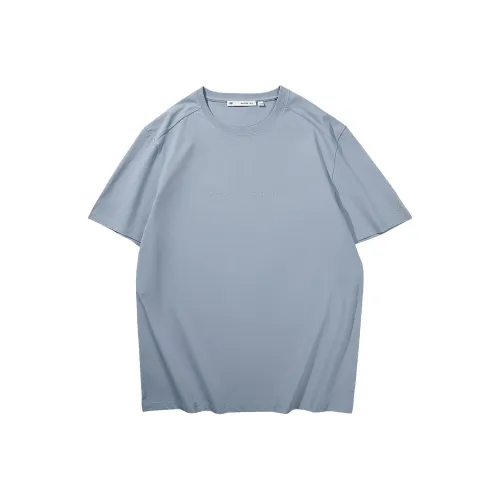 HLA T Shirts Men Suction And Drainage, UV Resistance 40, Antibacterial 3A, Blue Gray E7