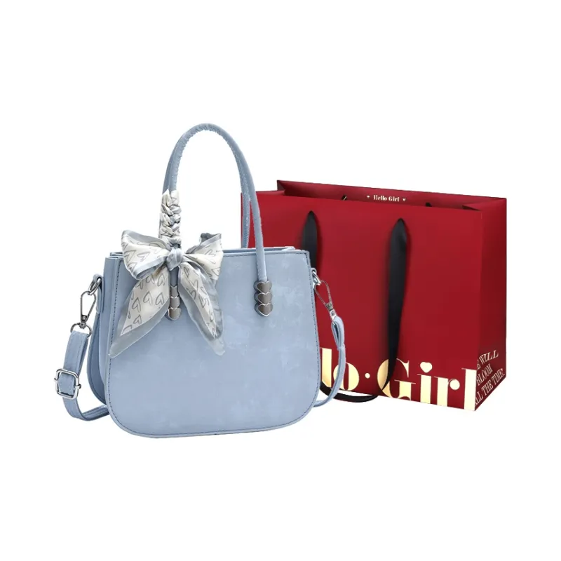 GOX PU One Shoulder Handbag Women's White/Gray/Black/Khaki/Blue/Pink-19