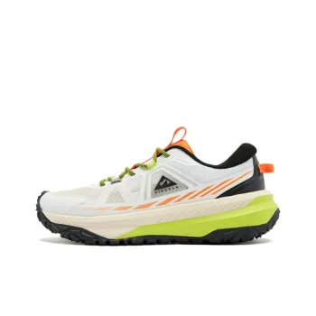 QIAODAN Anti Slip Wear Resistant Low Top Trail Running Shoes Men's White Green Black