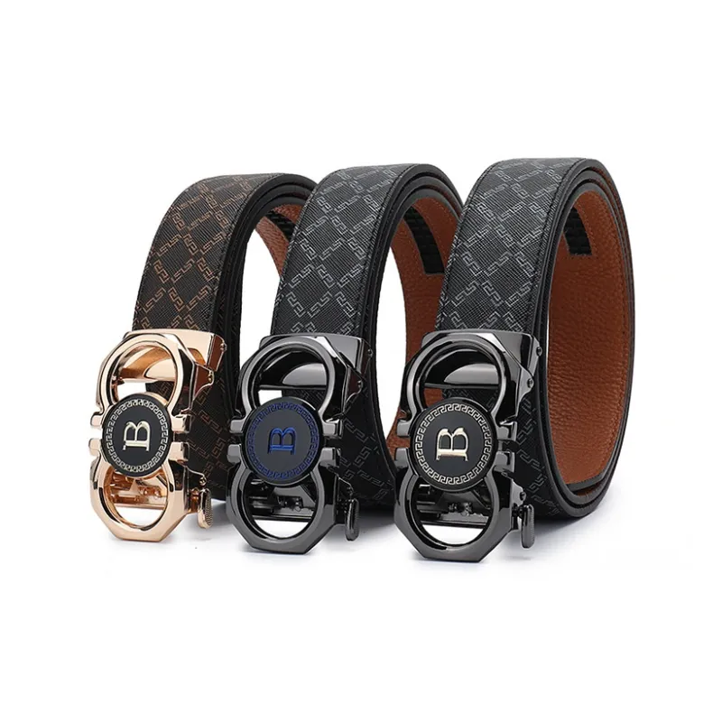 JONNY MOORE Top Grain Cow Leather Belts Unisex 3.5CM-4