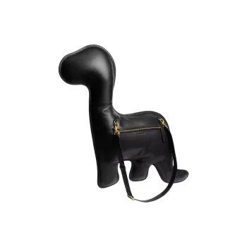 COACH KisslockFrame Leather Shoulder Bag Large Size Women's Black