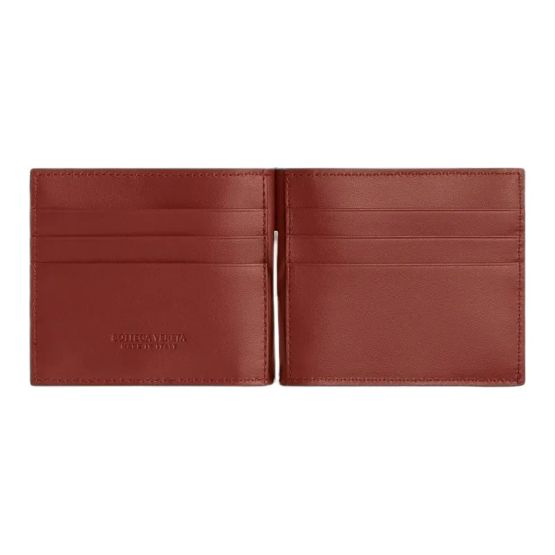 Bottega Veneta CASSETTE Cow Leather Wallet Men's Space Blue/Sapele Red-1