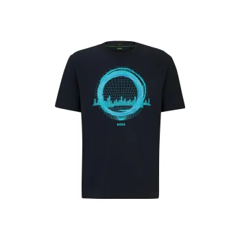 HUGO BOSS Artwork Printed Crewneck T Shirt