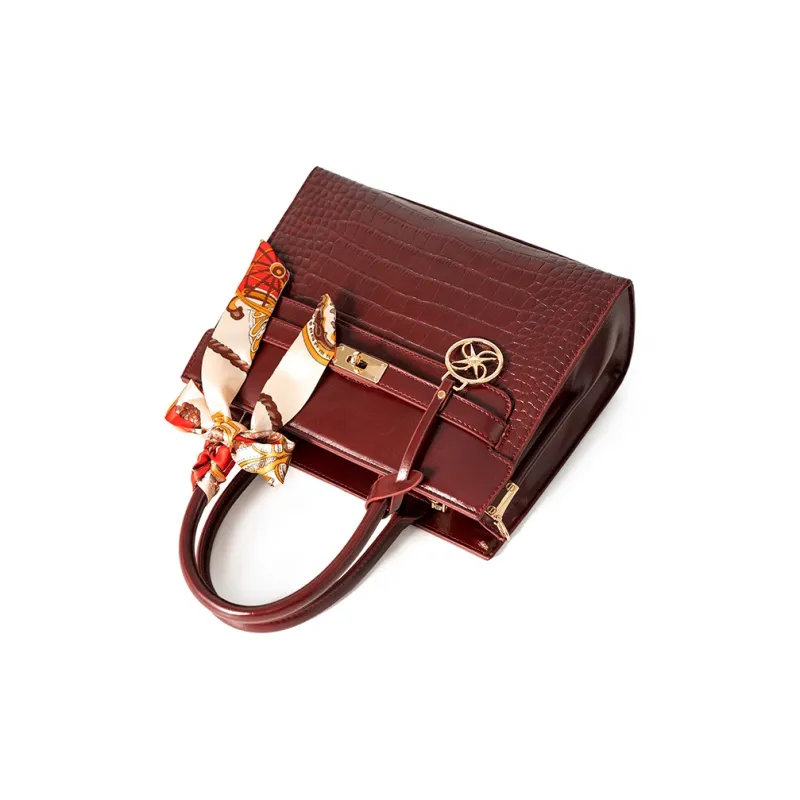Vigno Synthetic Leather Handbag Regular Women's Red-3