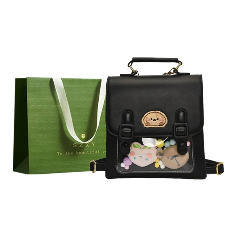 Three Ducklings PU Backpack Regular Women's Ecru/Light Coffee/Coffee/Black-12