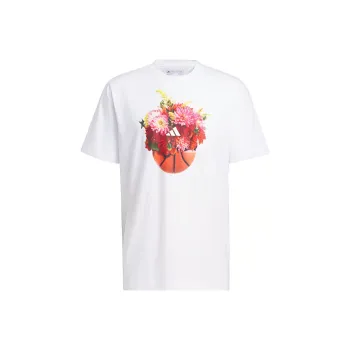 Adidas Floral Hoops Graphic Tee T Shirt Men's White