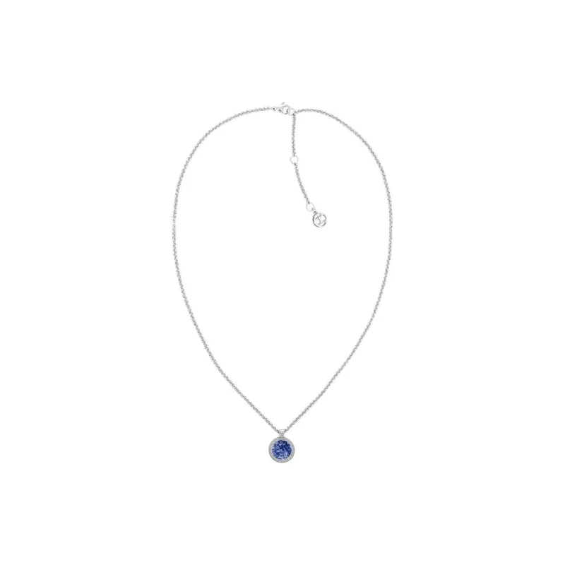 Tommy Hilfiger Stainless Steel Cubic Sodium Diamond Necklaces Women's Silver-1