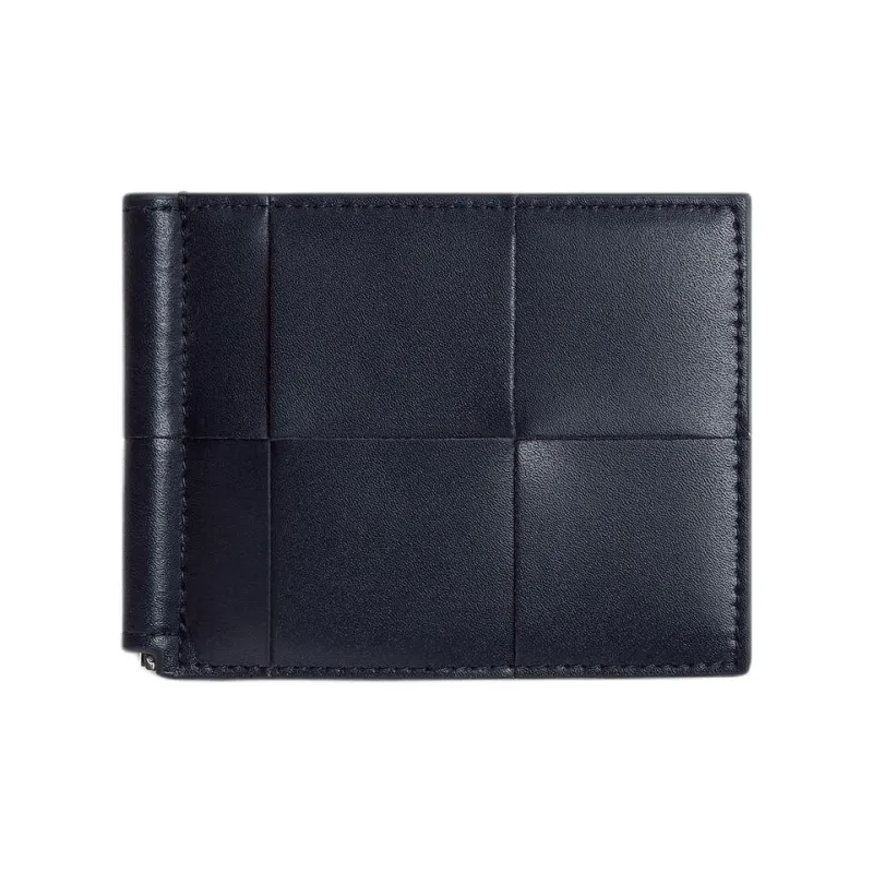 Bottega Veneta CASSETTE Cow Leather Wallet Men's Space Blue/Sapele Red-0