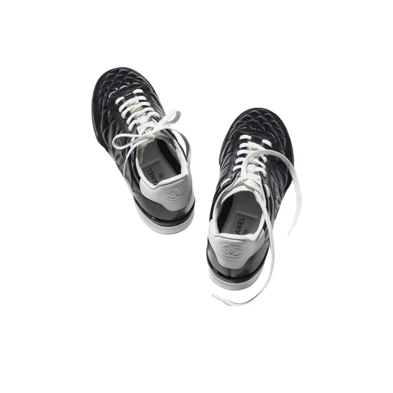 CHANEL 25S German Army Trainers Low Top Casual Shoes Women's Black-3