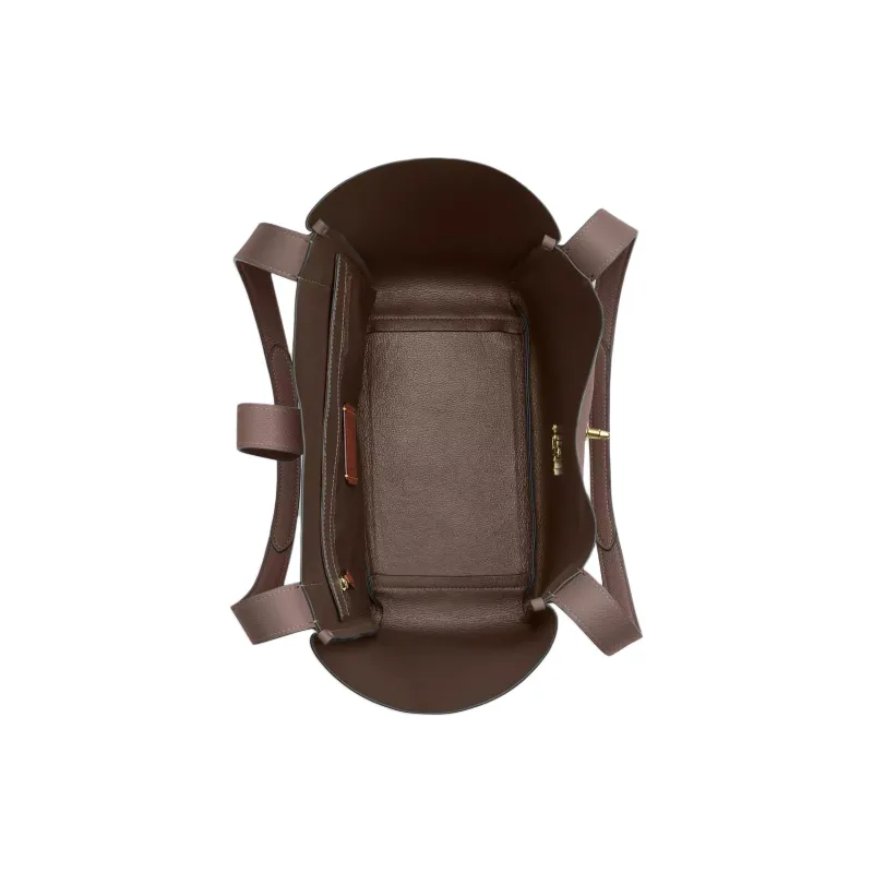 COACH Hadley Leather Tote Bag, Shopping Bag, Shoulder Bag Tubas Women's Dark Brown-2