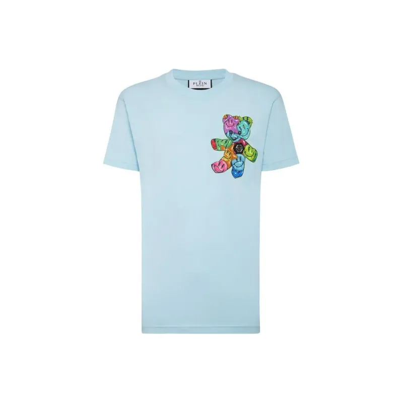 PHILIPP PLEIN T-Shirt Round Neck Ss Smile T-Shirt Men's Blue-0