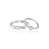 Mobius First Love Style Couple Rings (999 Fine Silver) 1 Pair