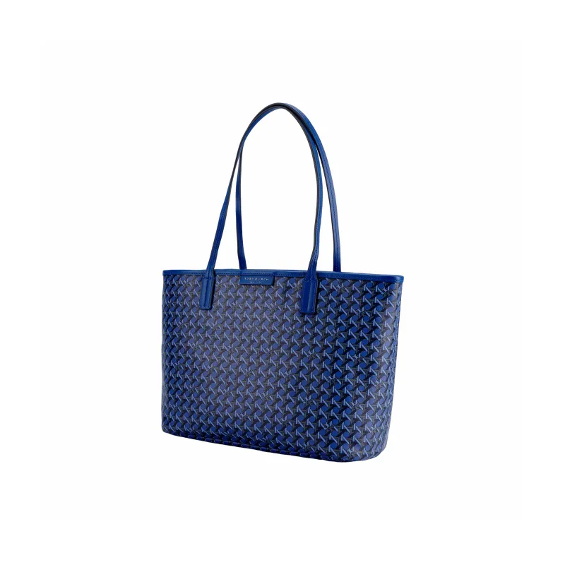 TORY BURCH Canvas Combo Bag, Tote Bag, Shopping Bag, Shoulder Bag, Handbag Small Size Women's Blue-1