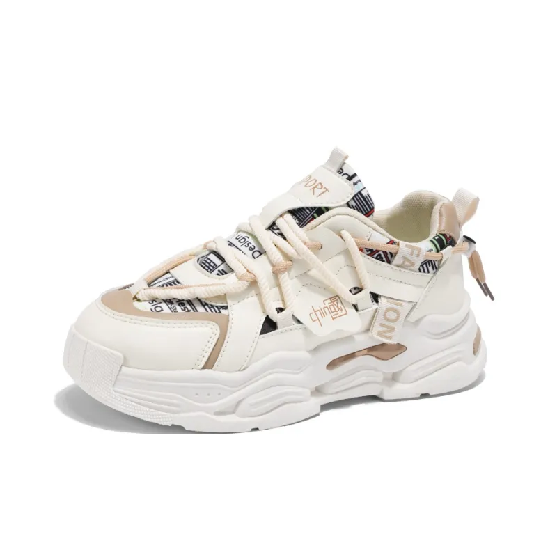 SOURCE Anti Slip And Wear Resistant Height Increasing Low Top Chunky Sneakers Men's-1