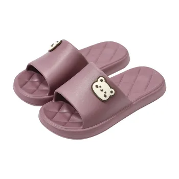 Foot Recreation Cute Bear Slippers, Summer Platform Indoor Home Bathing Slip Resistant Soft Sole Couple