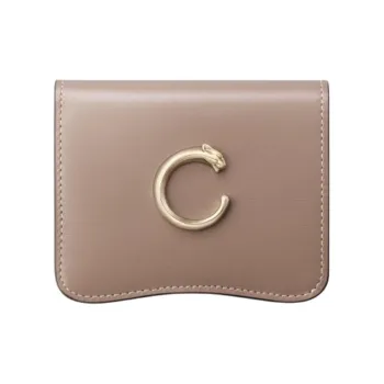 CARTIER PANTHÈRE Textured Calfskin Wallet Unisex Terracotta