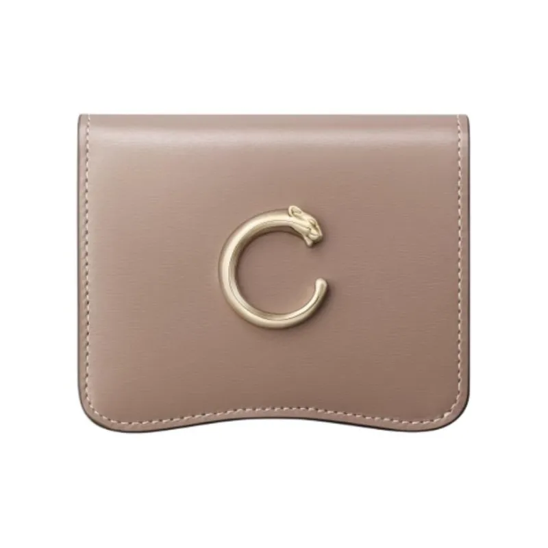 CARTIER PANTHÈRE Textured Calfskin Wallet Unisex Terracotta-0