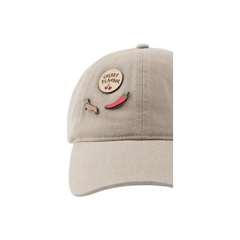 ZARA Cotton Baseball Caps Women's Beige-1