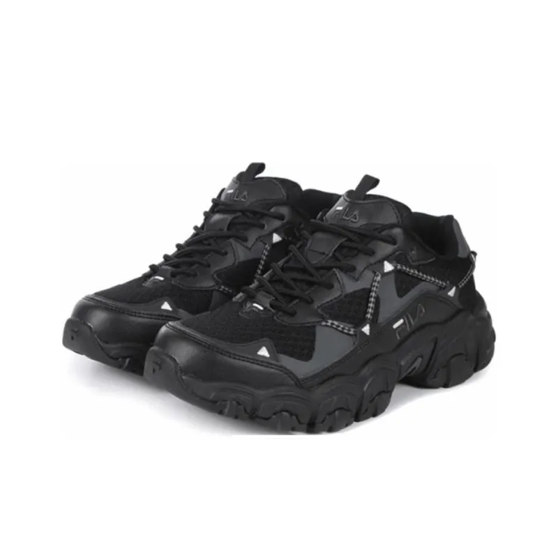 FILA Fluid Anti Slip Wear Resistant Low Top Casual Shoes Unisex Black 25th Edition-1