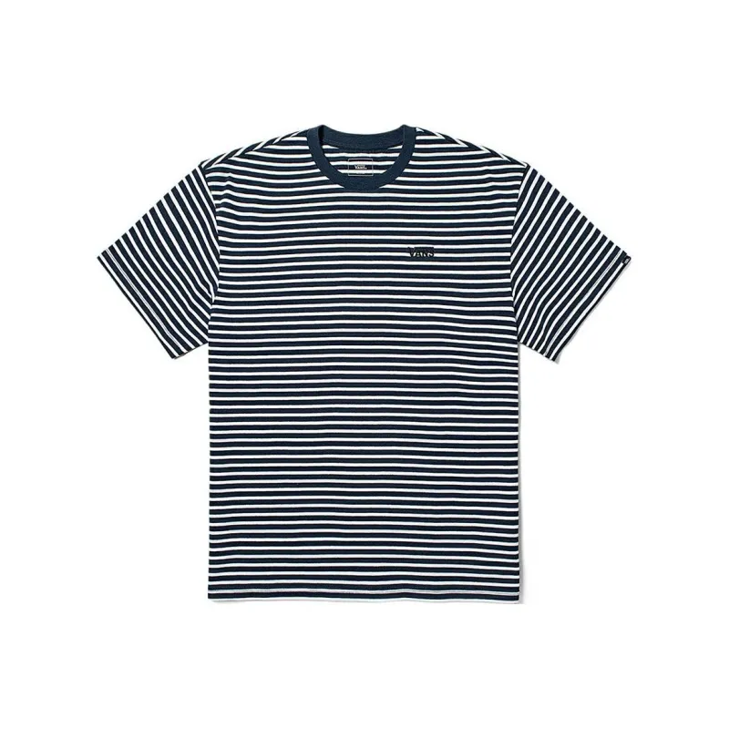 Vans T-Shirts Unisex Blue White Stripes-0