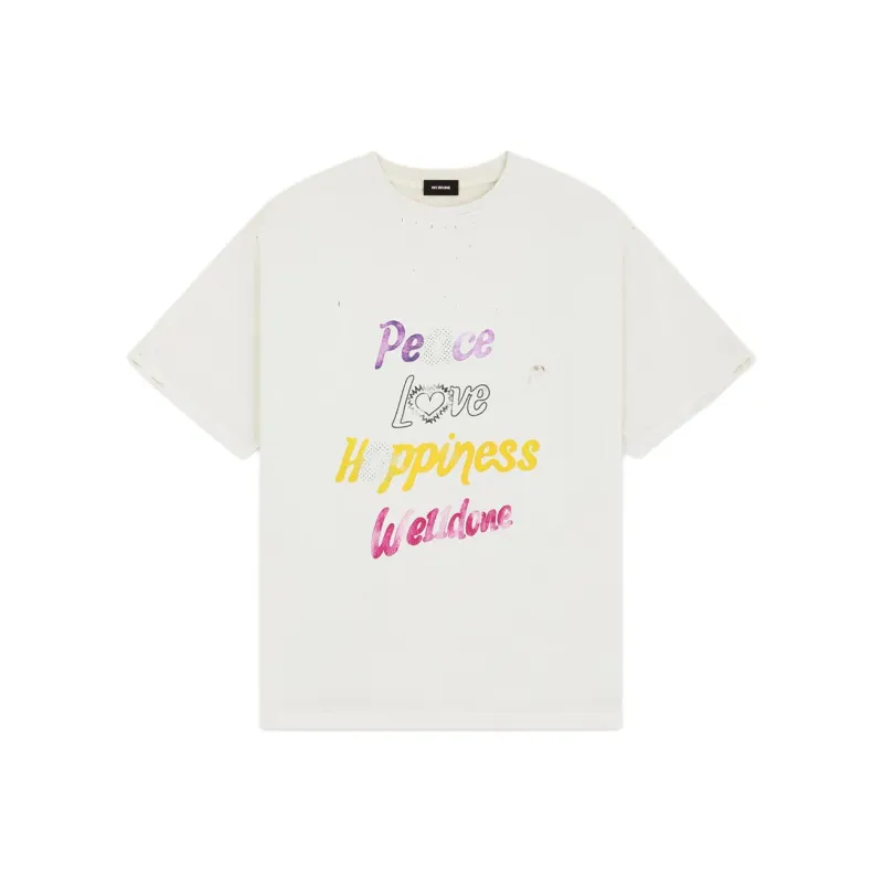 WE11DONE Peace Logo print T shirt-0