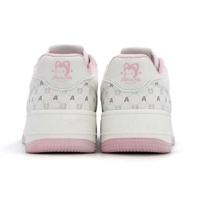 ALI THE FOX Skateboard Shoes Unisex Low Top Milk Tea Powder/Iceberg Blue-9