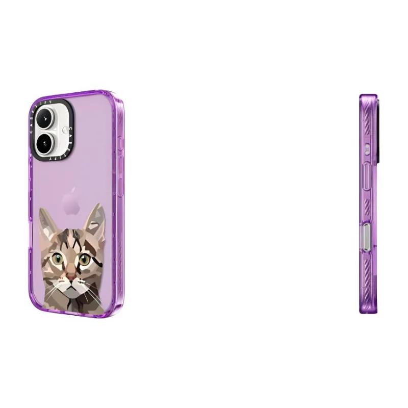 CASETIFY PC Material Impact Resistant Big Face Cat Phone Cases Compatible With IPhone 16 Collection Minimalist-4