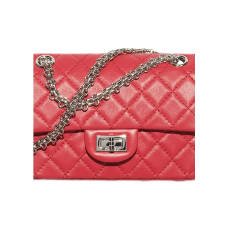 CHANEL Calfskin Crossbody Bag Shoulder Bag Mini Women's Deep Red-4