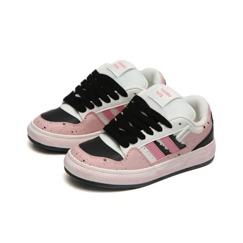 TUOPIN Low Top Skateboard Shoes Women's Pink Green-9