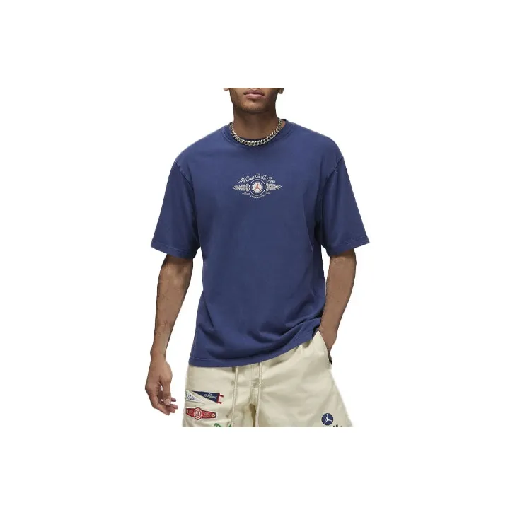 Jordan X SoleFly Apparel Collection Men's Embroidered Short-Sleeve T-Shirt Blue-0