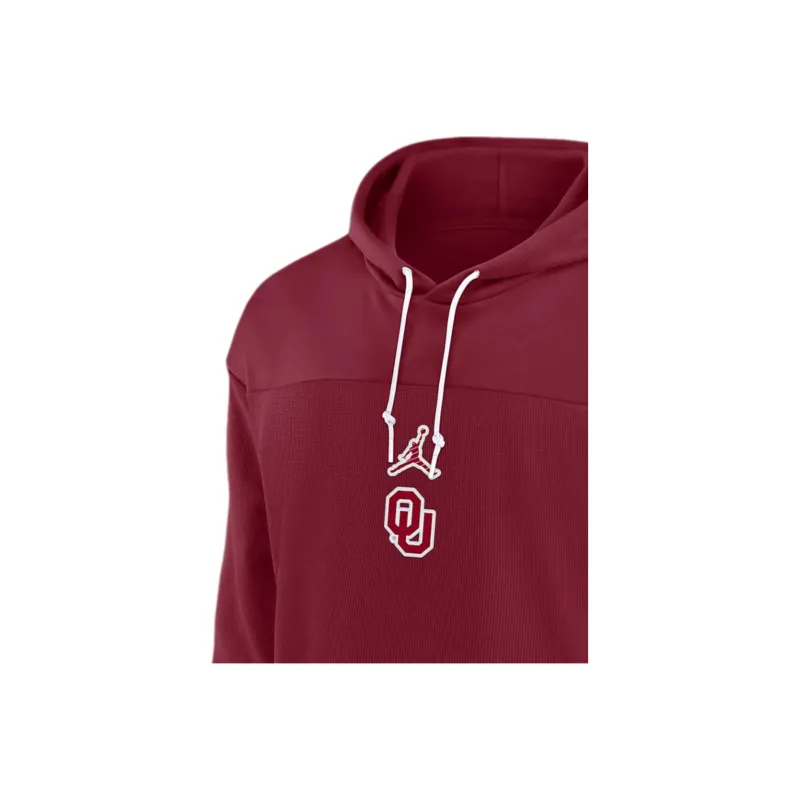 Jordan Oklahoma Sooners Sideline Jersey Men's Jordan Dri FIT College Pullover Hoodie-2