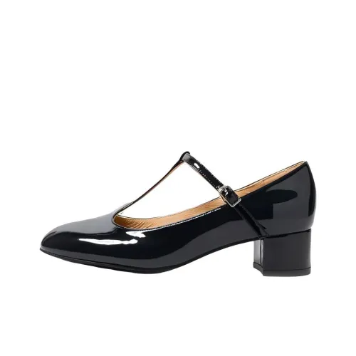 STEVE MADDEN Chunky Heel Mary Jane Shoes 4cm Women's Black