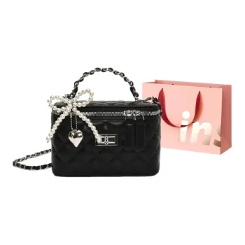 WHEELY BABY+ PU Box Bag Handbag Shoulder Bag Crossbody Bag Women's Black Yellow White Pink Pearl White Pearl Pink