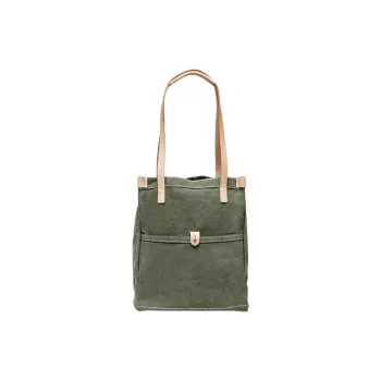 Julychagall Canvas With Cow Leather Canvas Bag, Tote Bag, Handbag, Shoulder Bag Unisex Light Green/Original