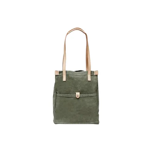 Julychagall Canvas With Cow Leather Canvas Bag, Tote Bag, Handbag, Shoulder Bag Unisex Light Green/Original