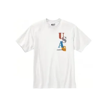 Carhartt 105753 MIDWEIGHT SHORT-SLEEVE USA GRAPHIC T-SHIRT T-Shirt RELAXED FIT Unisex White
