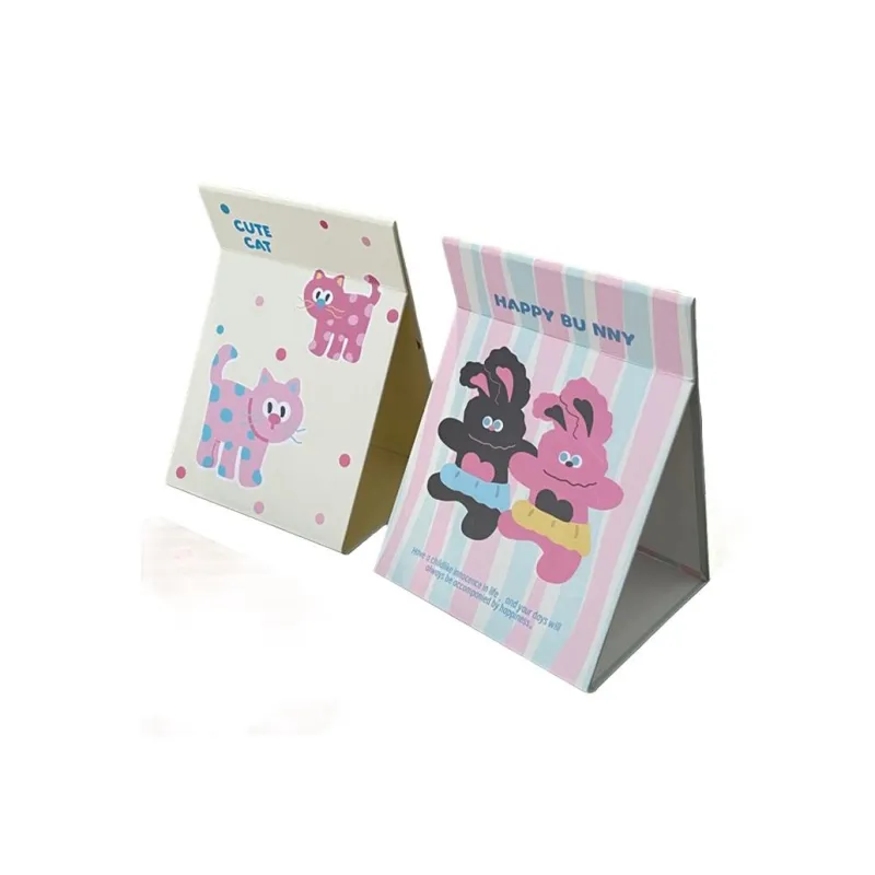 XIBI Cartoon Folding Mirror Desktop Standable Large Size Makeup Mirror For Students' Dormitory Portable Dressing Mirror-1