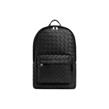 Bottega Veneta Intrecciato Cow Leather Backpack Unisex Black