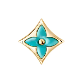 LOUIS VUITTON 18K Gold Stud Earrings Women's Green