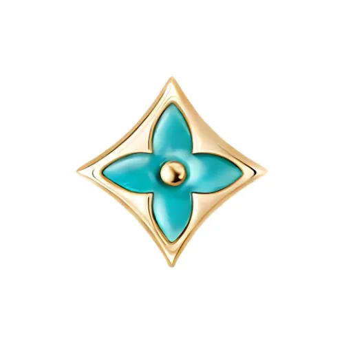 LOUIS VUITTON 18K Gold Stud Earrings Women's Green