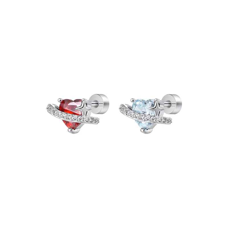MISS XIA JWY Titanium Steel Zircon Stud Earrings Unisex-20
