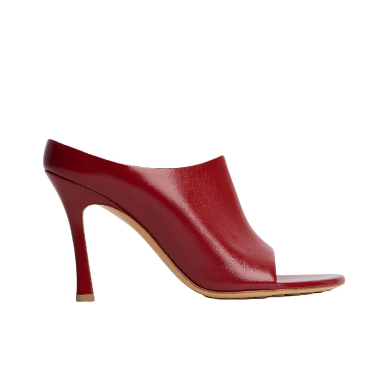 Bottega Veneta Slide Slippers 9cm Women's Red-1