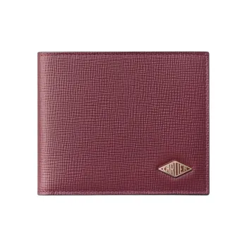 CARTIER Calfskin Wallet Women's Burgundy Color